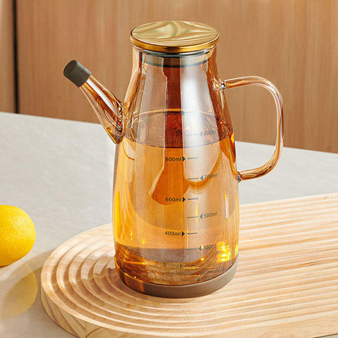 1000ml Heat Resistant Glass Oil Pot with Drip-Free Spout – Premium Kitchen Oil Dispenser Bottle