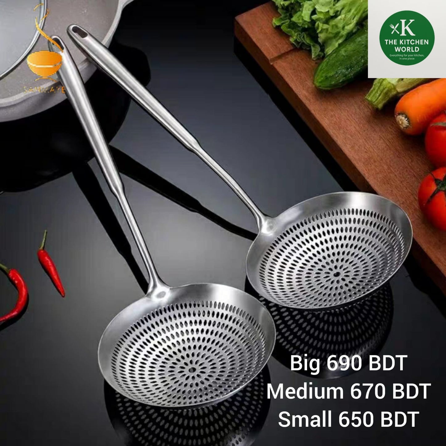 304 Stainless Steel Slotted Spoon / Skimmer Ladle – Kitchen Tool