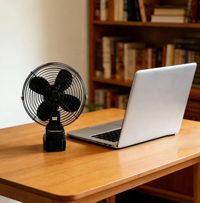 8-Inch Lithium Electric Metal Fan – Portable, Stable &amp; Rechargeable