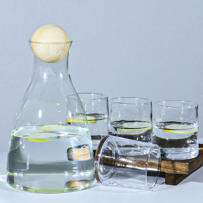 Water Pitcher Heat Resistant Glass Borosilicate Cold Water Jug With Cup Set