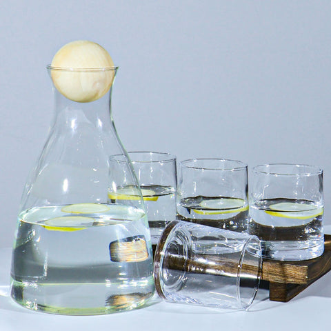 Water Pitcher Heat Resistant Glass Borosilicate Cold Water Jug With Cup Set