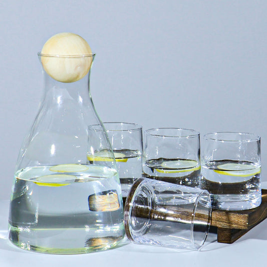 Water Pitcher Heat Resistant Glass Borosilicate Cold Water Jug With Cup Set
