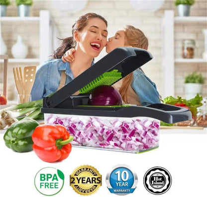 Manual Hand Fruits and Vegetable Cutter | 12 in 1 Multifunctional Food Chopper