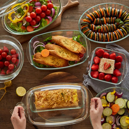 High Borosilicate Rectangular Glass Casserole Dish with Lid