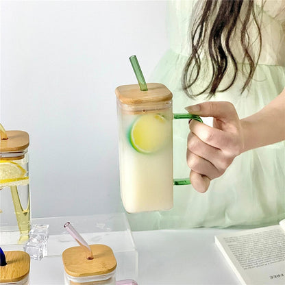 400ml Square Glass Cup with Handle