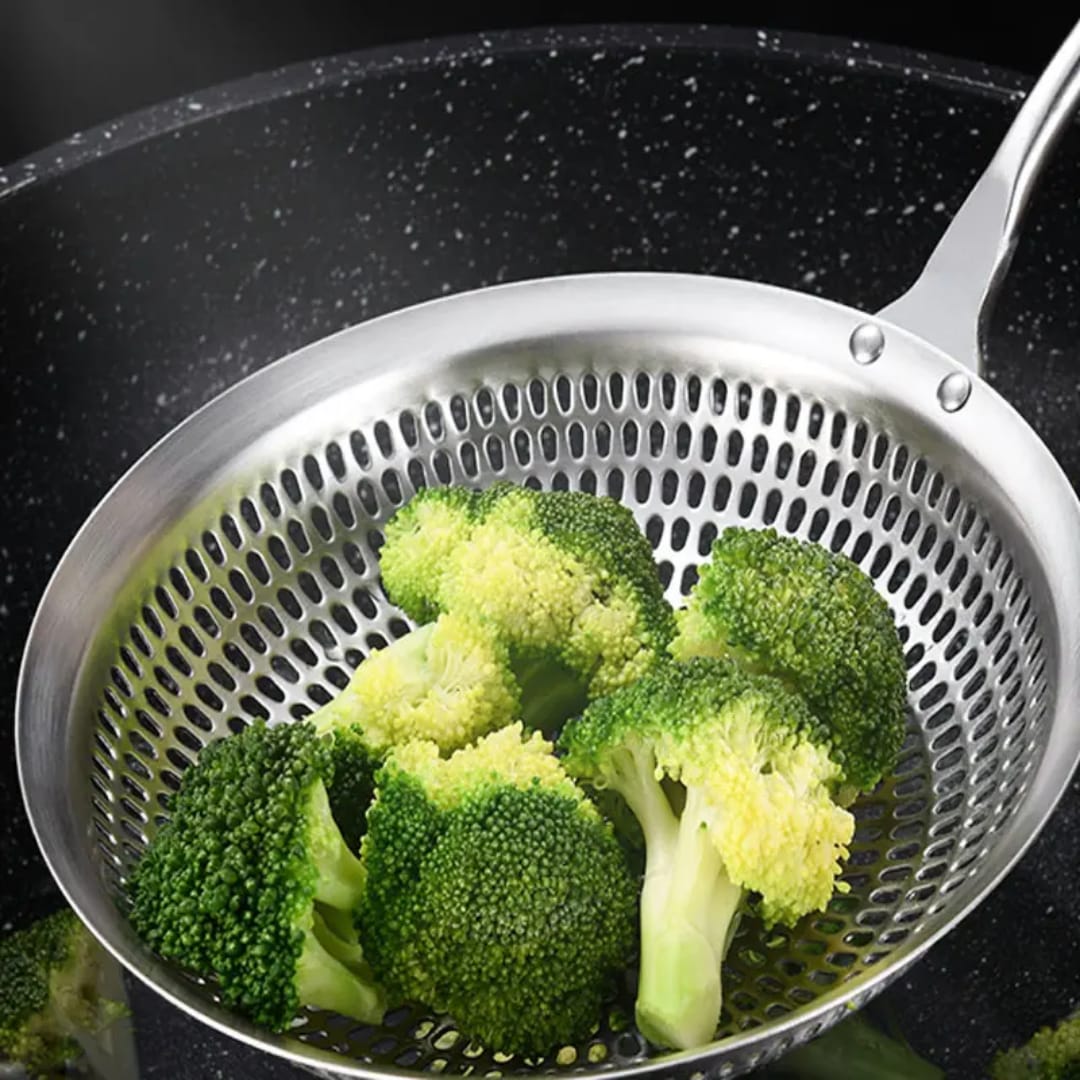 304 Stainless Steel Slotted Spoon / Skimmer Ladle – Kitchen Tool