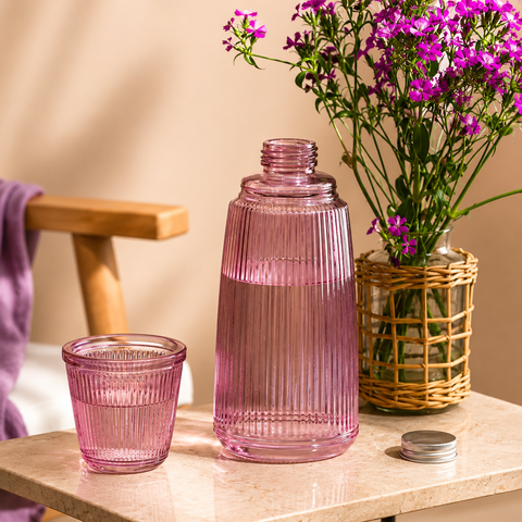 1300ml Borosilicate Glass Water Bottle with Removable Cup Lid – Hot & Cold Beverage Bottle